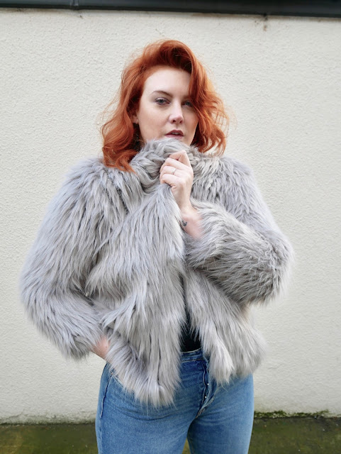 River island fur deals coat